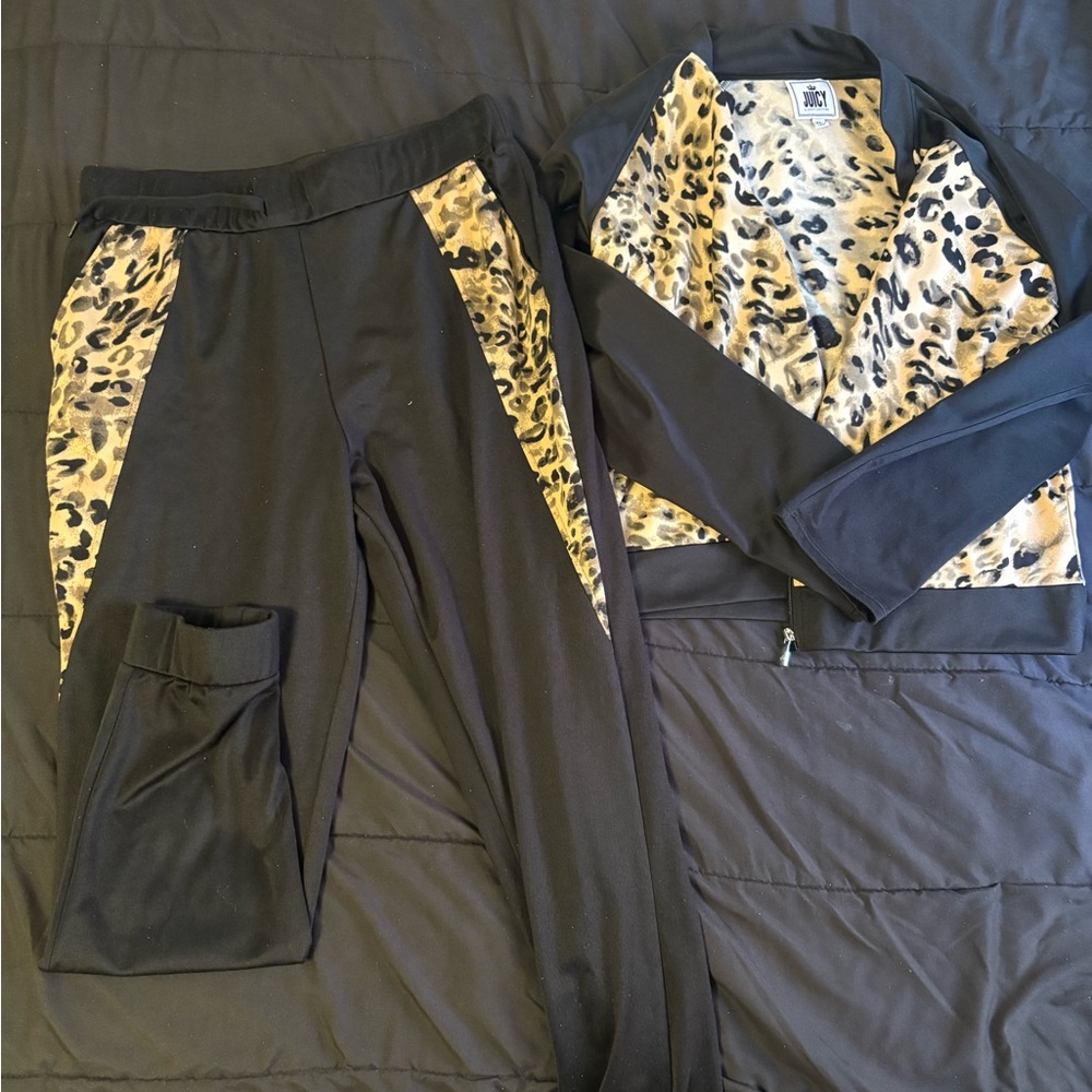 Juicy Couture Leopard & Black sweatsuit